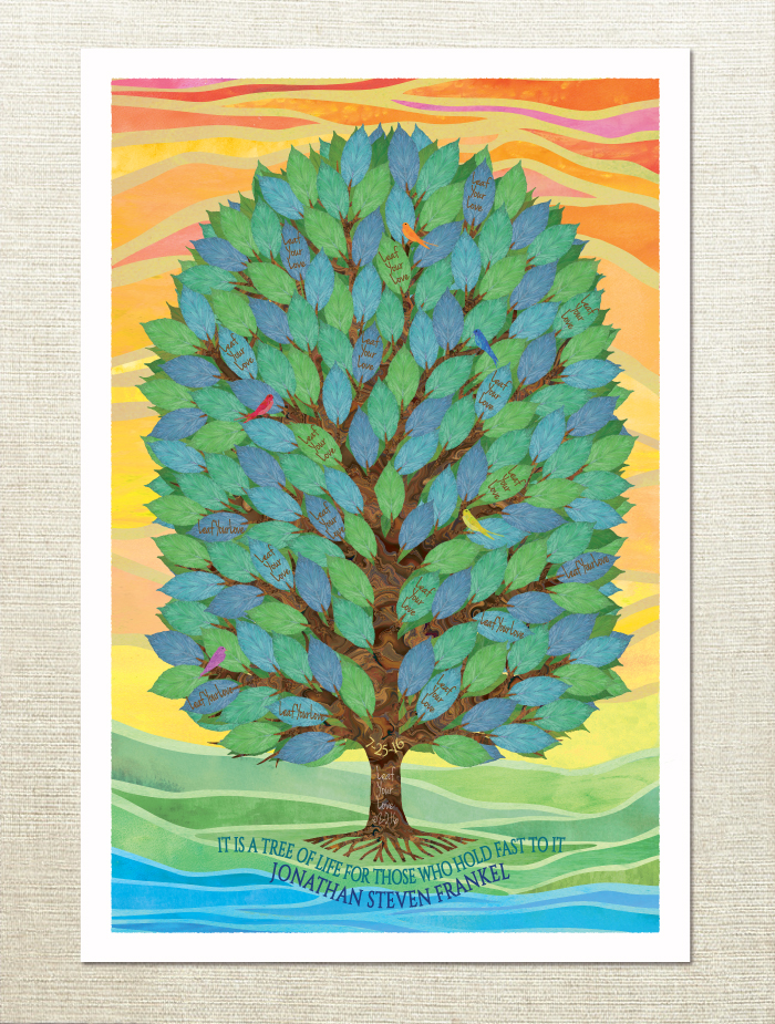 Tree of Life Sign In Board for a Bar or Bat Mitzvah
